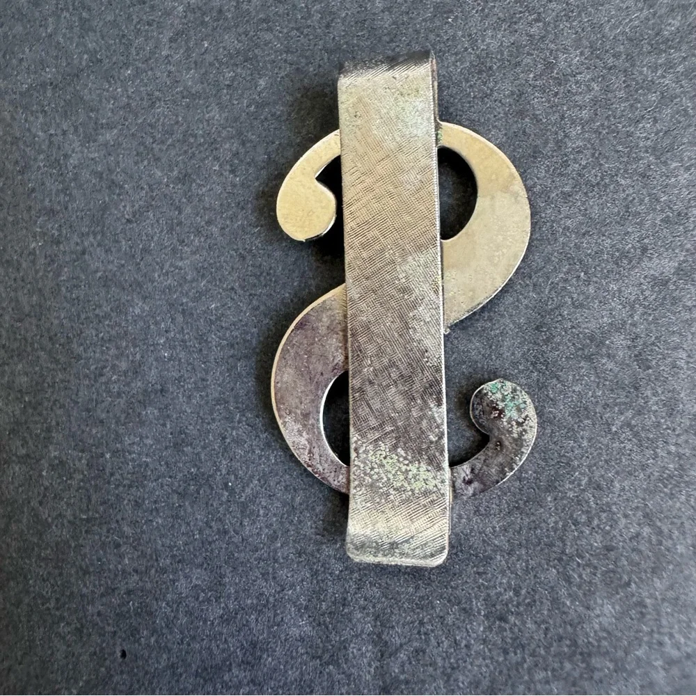 Vintage FOE Fraternal Order Of Eagles‎ Club Money Clip Silver Tone Dollar Sign